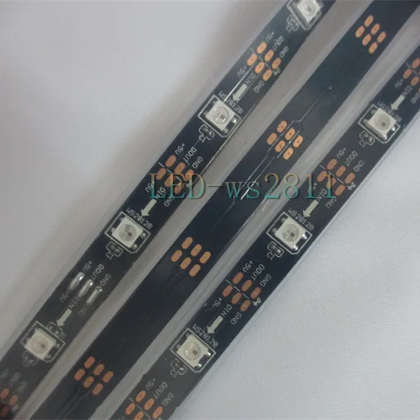 5 м черный PCB 30 пикс./м WS2812B светодиодный пиксель полосы IP65 DC5V WP &amp DMX контроллер |