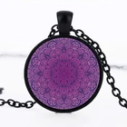 Винтажное ожерелье SUTEYI с мандалой и кристаллом, подвеска в виде цветка из искусственной хны, круглые стеклянные ожерелья, высококачественные ювелирные изделия