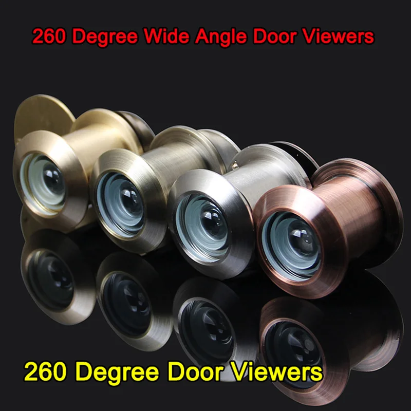Высококачественный 2 шт. роскошный латунный дверной глазок с углом обзора 260