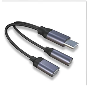 Usb type-C к сплиттеру 3,5 мм разъем AUX для зарядки type-C 2 в 1 сплиттер адаптер аудио конвертер кабель для телефона xiaomi huawei - Цвет: Серый