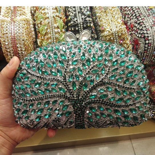 Роскошный клатч с кристаллами, женская сумка с узором ветки, вечерняя сумочка, сумка для вечеринки, клатчи для выпускного вечера - Цвет: A color