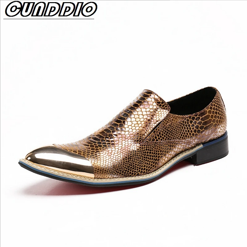 CUNDDIO Бизнес повседневная Мода Натуральная кожа Заостренный конец Низкий чтобы