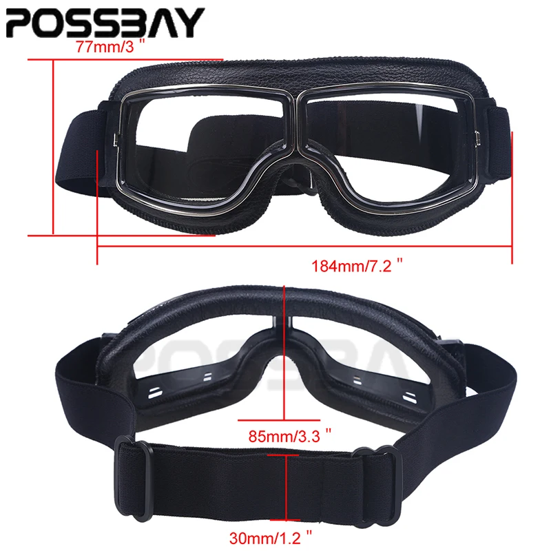 Мотоциклетные очки POSSBAY очки-авиаторы для прогулок мотоциклетные кожаный
