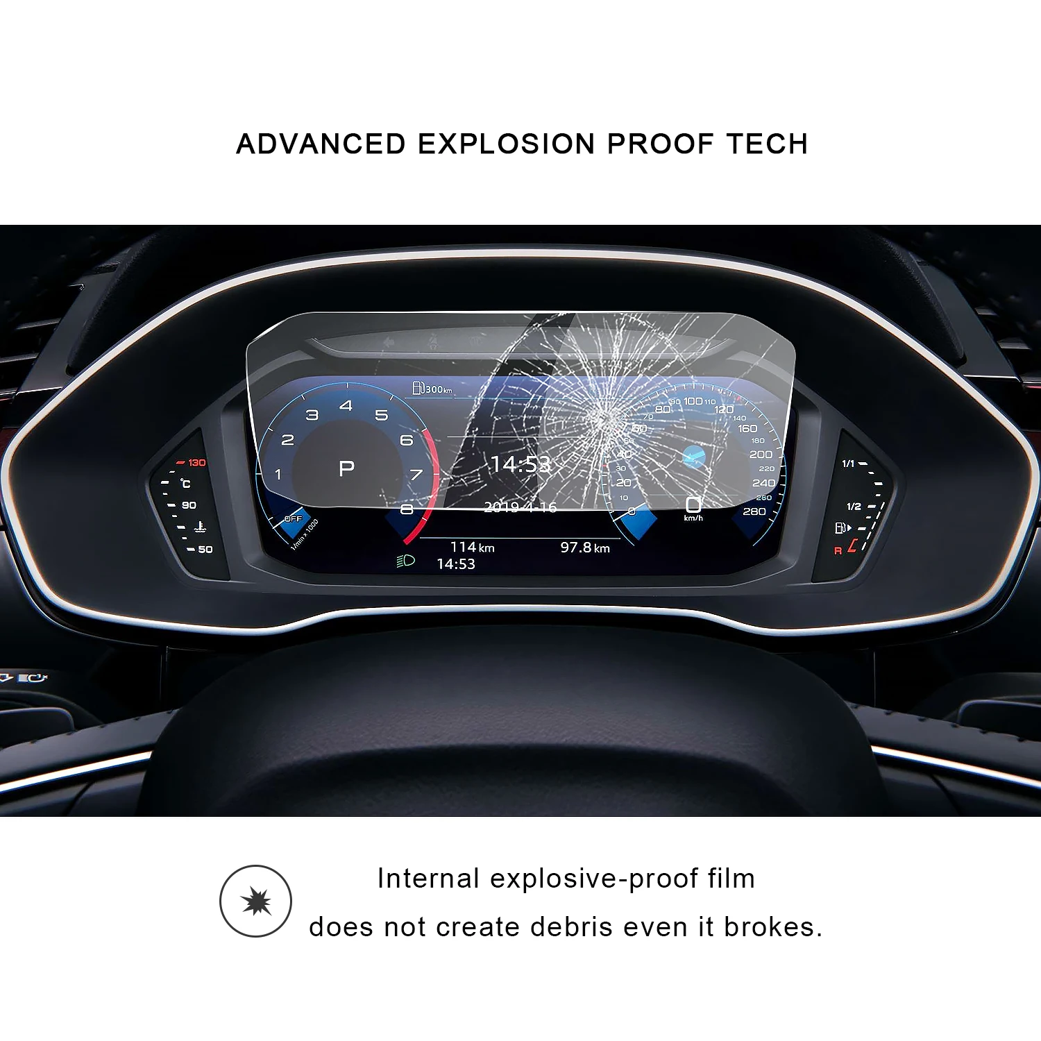 RUIYA Защитная пленка для экрана для Audi Q3 F3 Virtual Cockpit 10,25 дюймов жидкокристаллическая приборная панель экрана, 9H защитная пленка из закаленного стекла