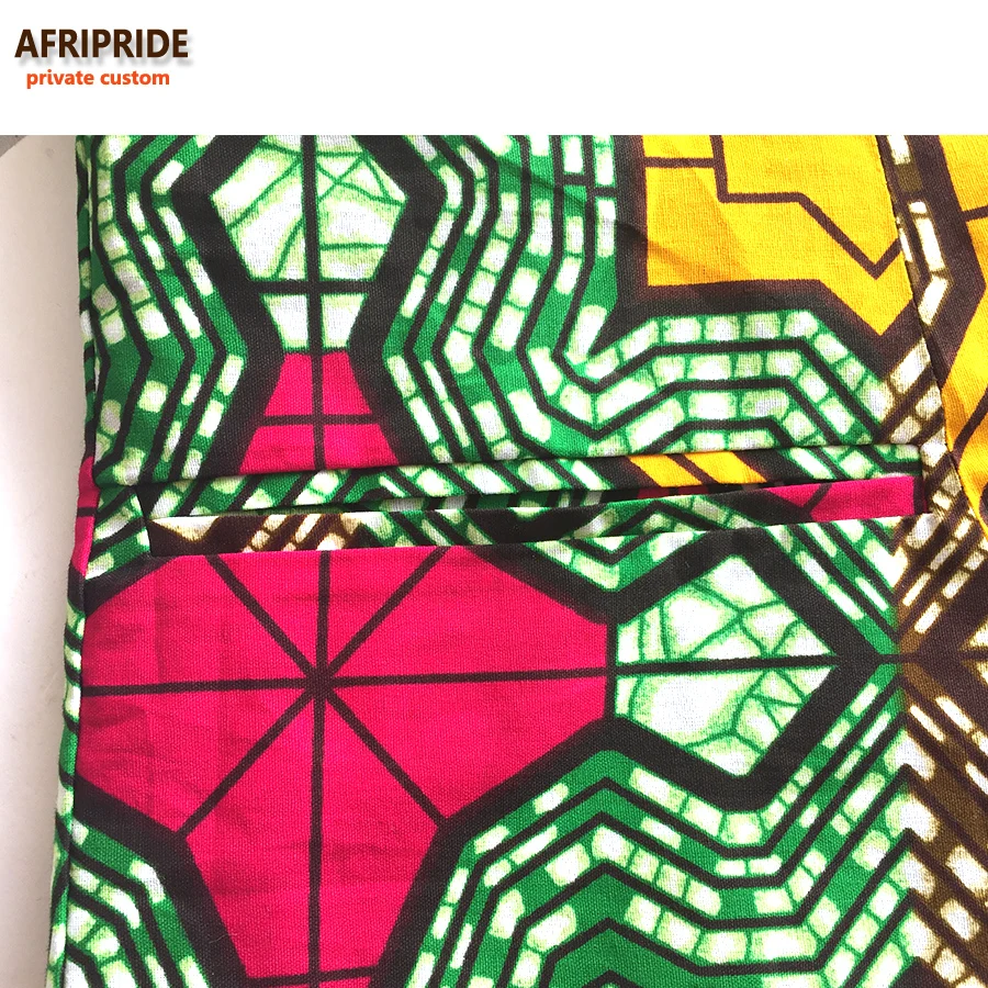 Осенний Африканский женский костюм из двух частей AFRIPRIDE, индивидуальное пальто+ брюки до колен, супер батик, хлопок размера плюс, A722634