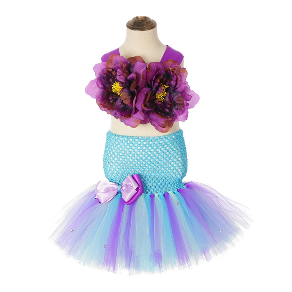 Little Princess Mermaid Girls Tutu Dress with Fish Tail Dresses Age 13 14 Years Old Wedding 3 Pieces | Детская одежда и обувь