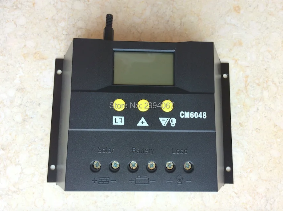 12V 24V автоматическая работа 60A LCD Интеллектуальный Солнечный PV Контроллер заряда