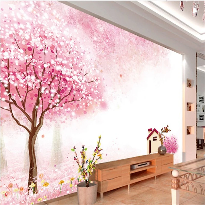 Обои на заказ большие в стиле современного минимализма романтические Розовые