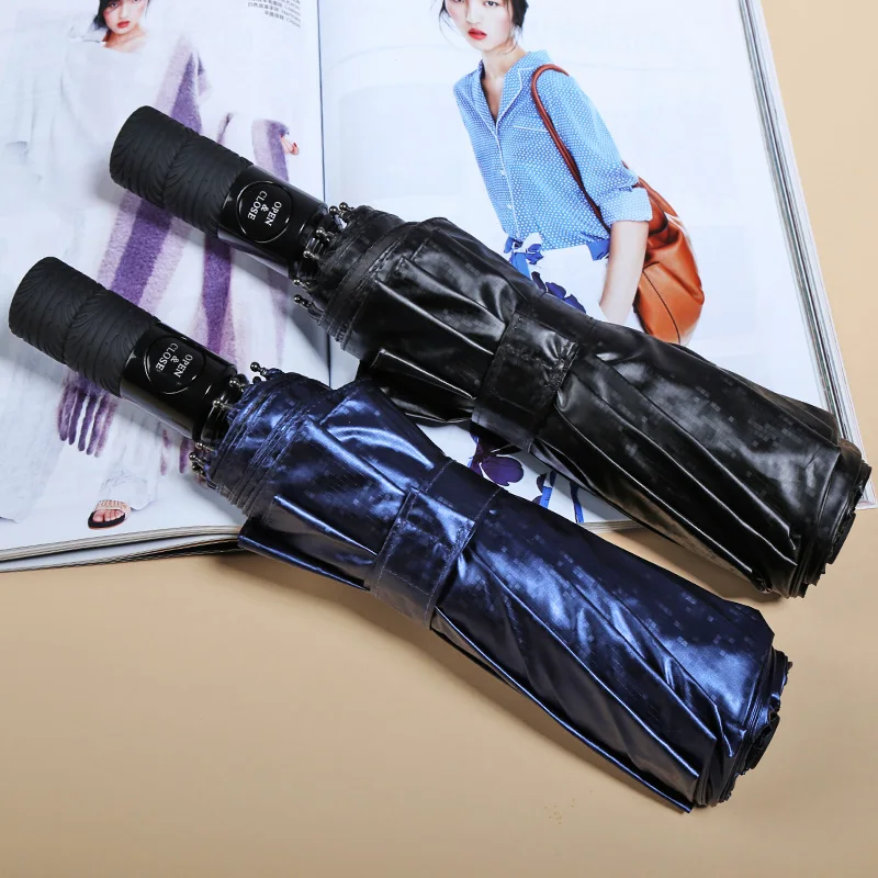 Black Windproof Long Straight Strong Modern Top Quality Handle Rain Stick Auto Men Business Outdoor Folding Umbrella Gift Z608 | Дом и сад