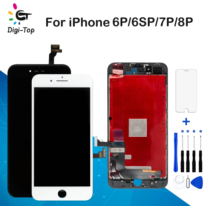 Digi Top 100% протестированный жидкокристаллический дисплей для iPhone 6 Plus 6sp 7 плюс 8