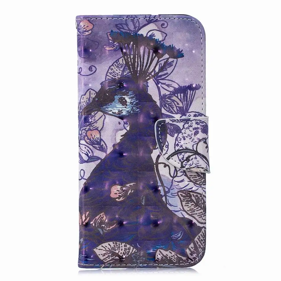 Кожаный чехол-книжка для Huawei Honor 8A чехол 8 A с 3D рисунком панды фламинго бумажник