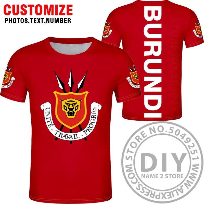 Style 4 BURUNDI t shirt logo free custom made name number bdi country t-shirt nation flag bi french burundian print black photo clothing - Цвет: Style 4