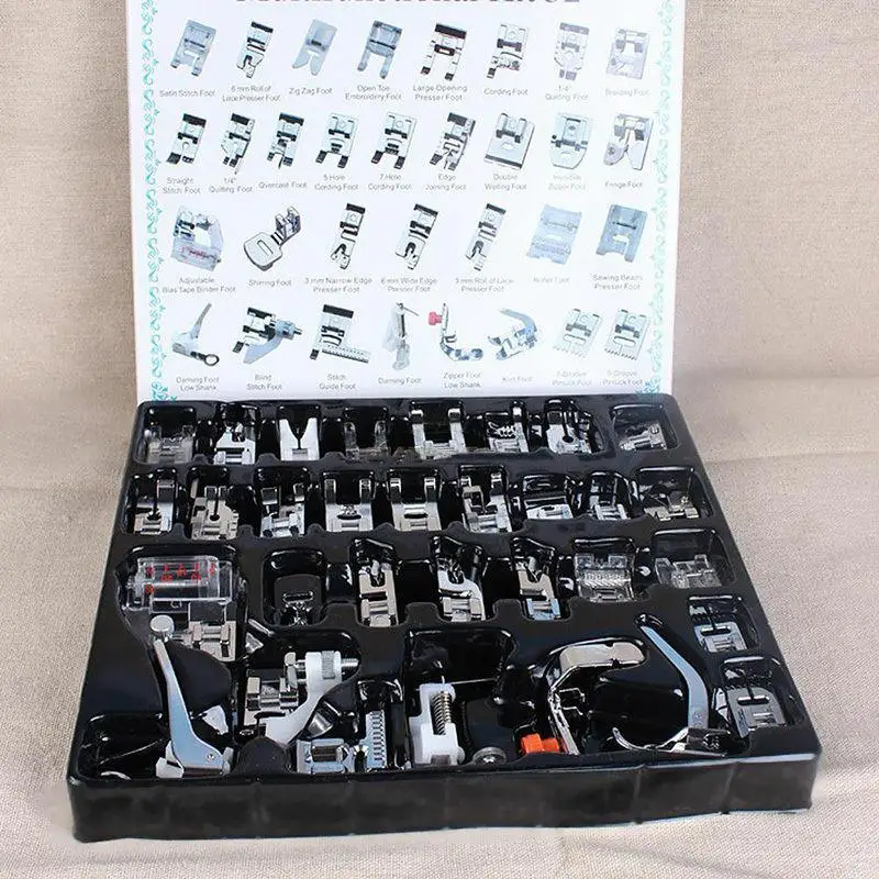

32pcs Home Sewing Machine Presser Foot Feet Set for Brother Singer Janome English Version Swwing Tool Set