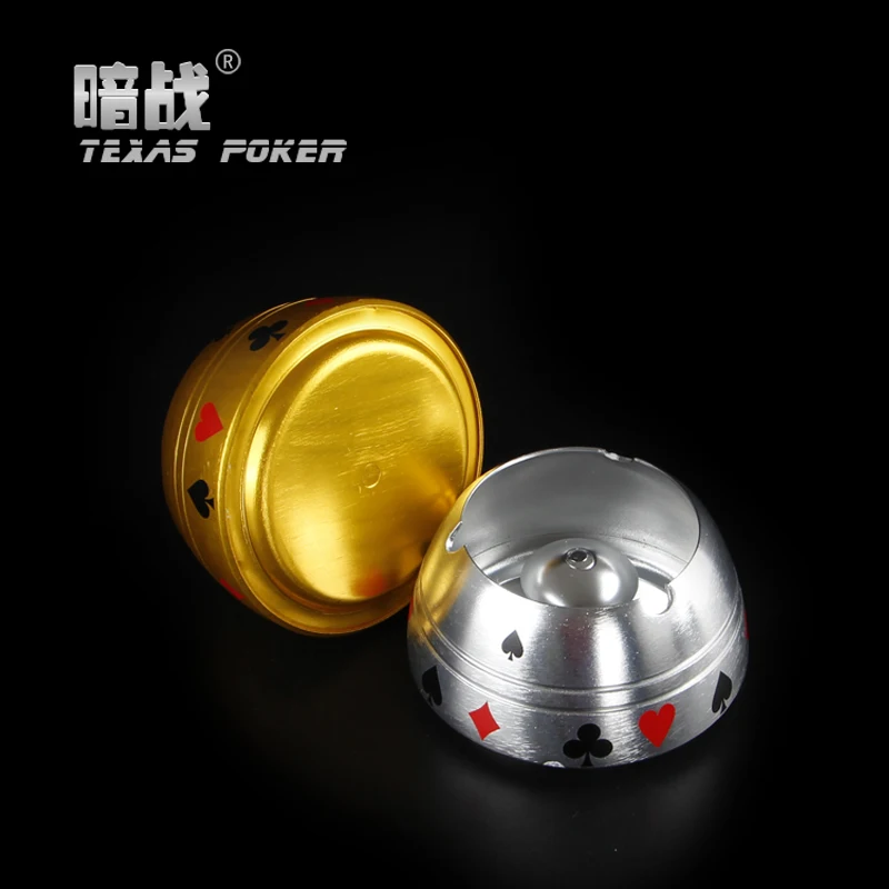 Техасская покерная пепельница из металлического сплава золотой и серебряный на