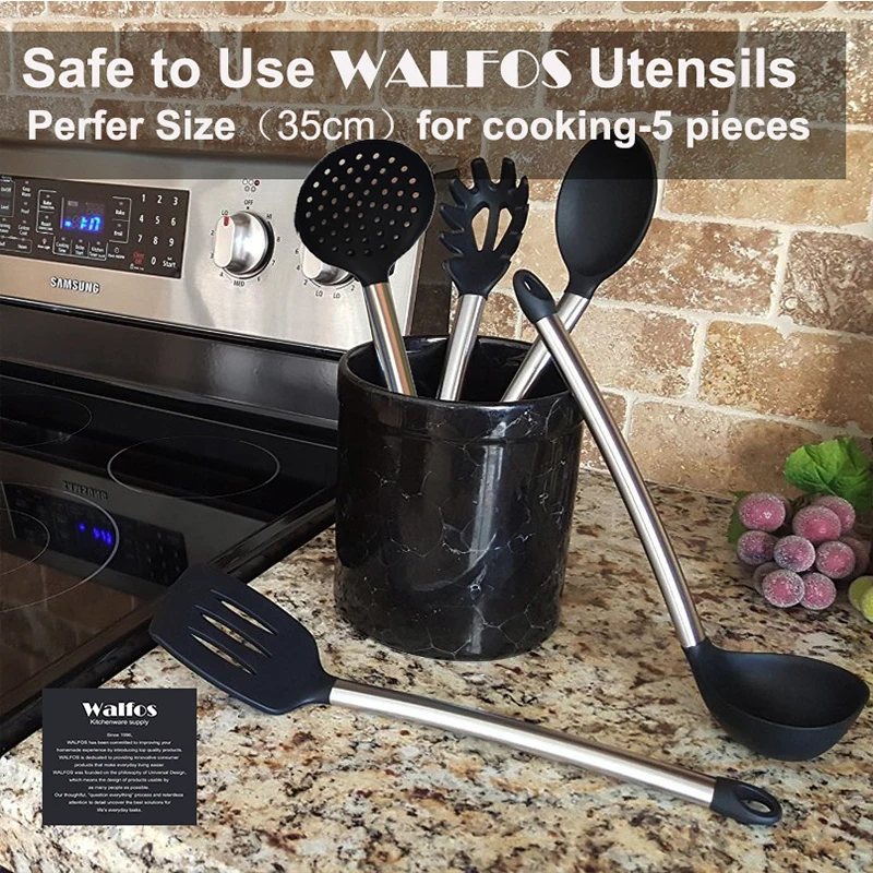 WALFOS силиконовая кухонная ложка для супа ковш яйцо Тернер набор кухонных