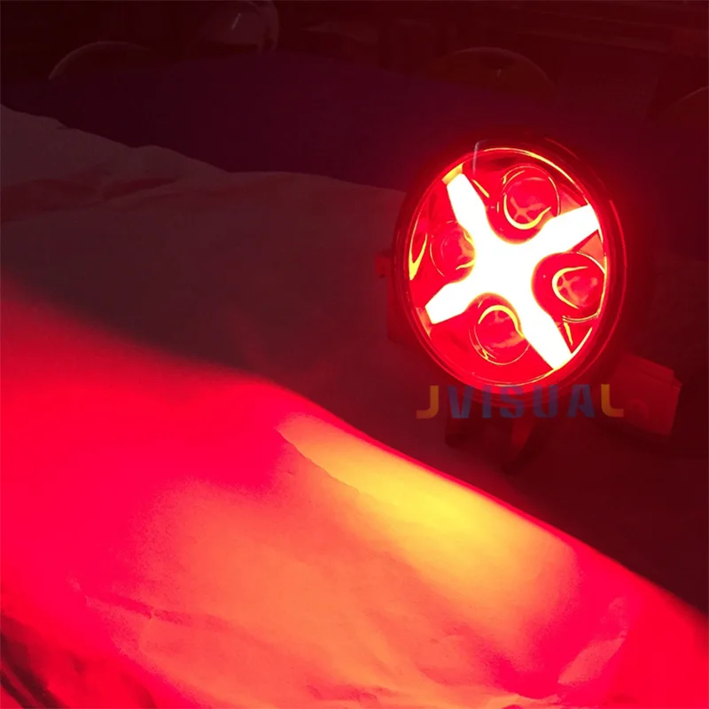 Red 6 дюймов круглый вспомогательный свет светодиодный 60 Вт светодиодные автофары 12/24 v с разноцветным дневные ходовые огни для езды в тумане по бездорожью для грузовиков - Цвет: Red
