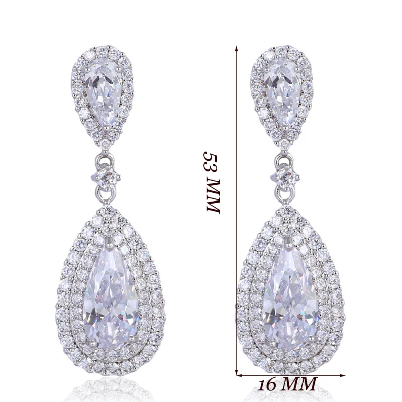 Серьги гвоздики женские с белыми кристаллами и цирконием ААА|jewelry tool|jewelry layoutsjewelry