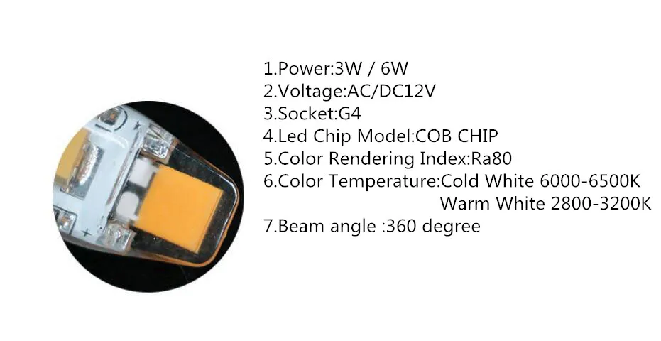 Мини-Светодиодная лампа с регулируемой яркостью светодиодная COB 3 Вт 6 постоянный