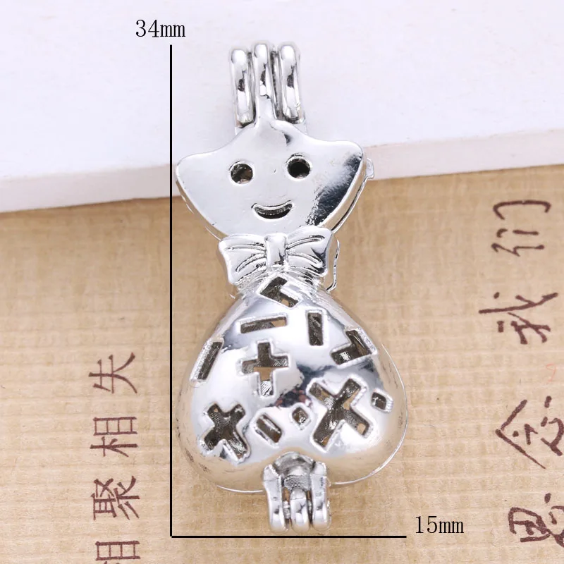 6 шт яркие серебряные снежные куклы с открытой клеткой медальон эфирный аромат