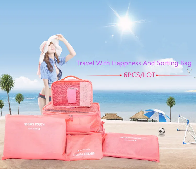 6 шт./лот портативный полиэфирное волокно Организатор сумка Складные носки