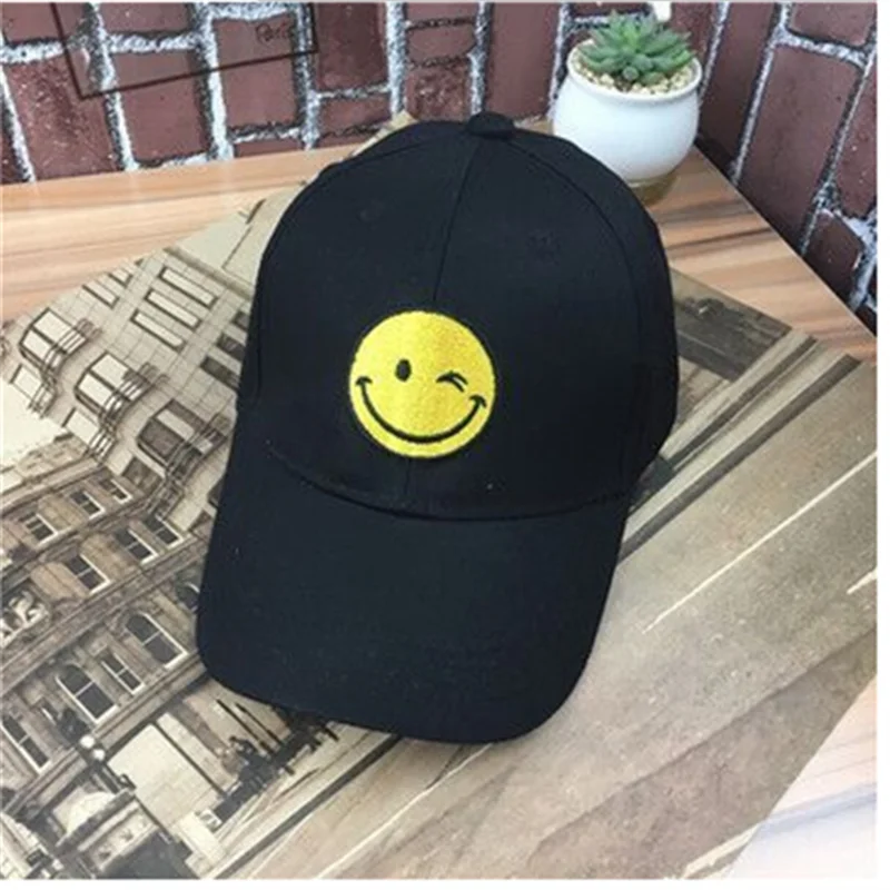 Модная шапка со смайликом детская шляпа летняя бейсболка в стиле хип хоп для