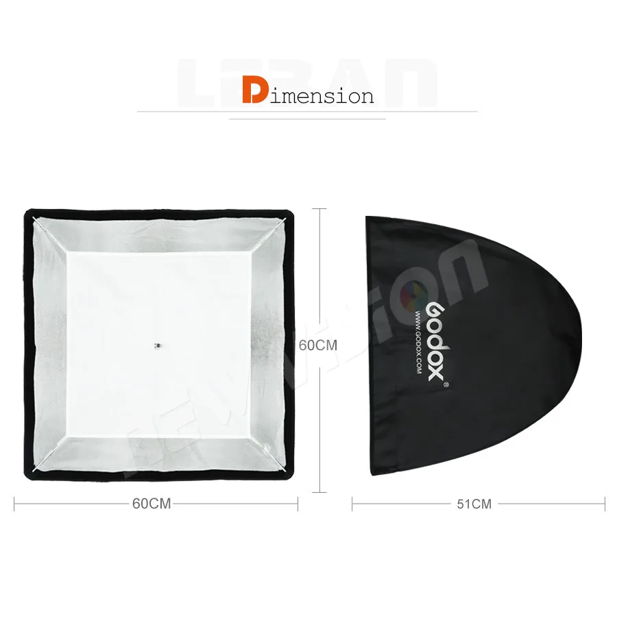 Godox 60x60 см портативный прямоугольный Зонт софтбокс SB-UE 60x60 см/2" x 24" с креплением Bowens для Speedlite