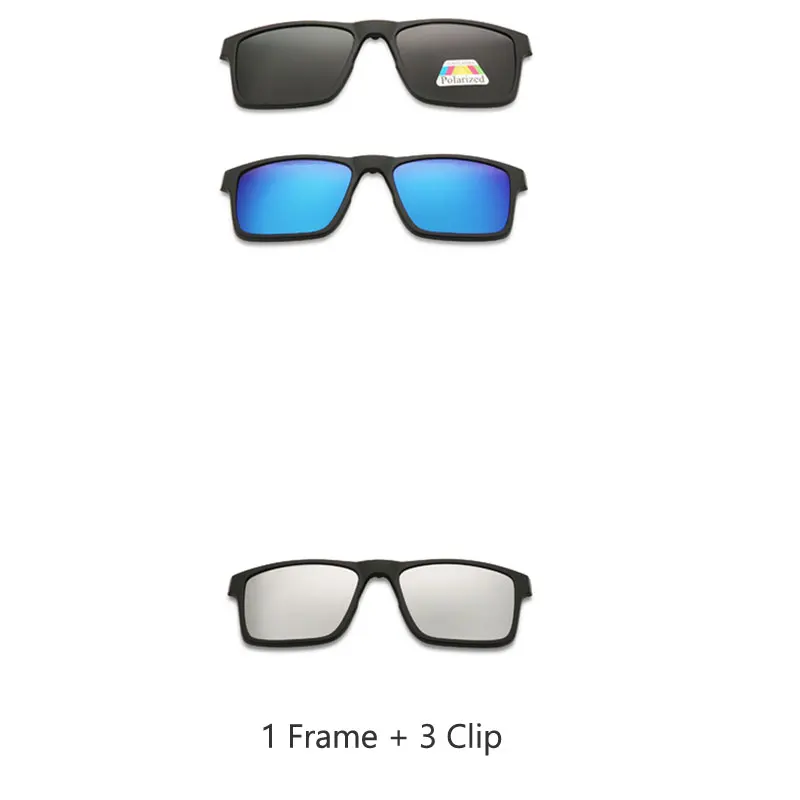 1 Frame 3 sun cover Винтажные поляризационные мужские Солнцезащитные очки женские 5 в 1 Набор очков TR90 оптические оправы по рецепту очки Корректирующие UV40 - Цвет линз: 1 Frame 3 sun cover
