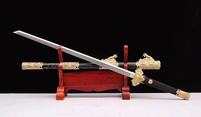 Династии Тан прямой клинок КИТАЙСКИЙ ручной работы Дамасская сложенная сталь +