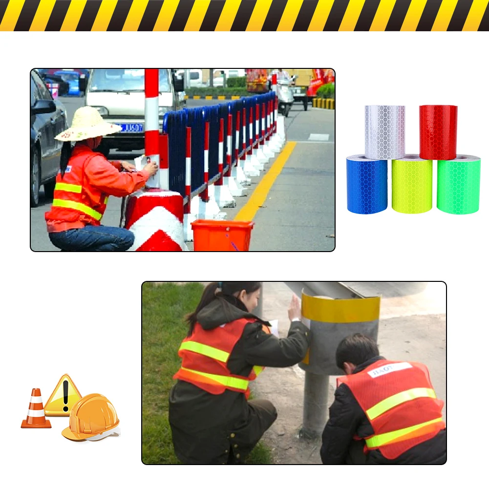 Красная отражающая лента из ПВХ 3 м X 5 см | Обустройство дома