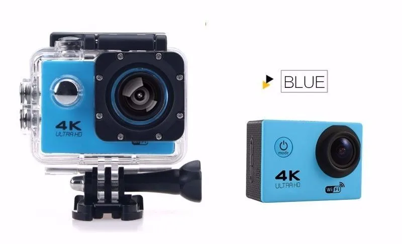 Для HD Mini Wifi Yi 4 K Action Go Pro Камера Подводная Водонепроницаемая цифровая видеокамера Открытый шлем Экстремальный спортивный велосипед микро камера - Цвет: Blue