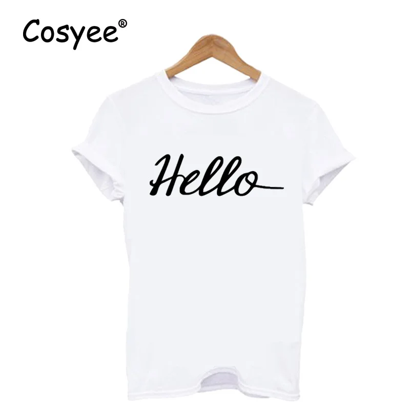 HELLO белый черный с принтом букв женская летняя хипстер Лидер продаж Harajuku модная