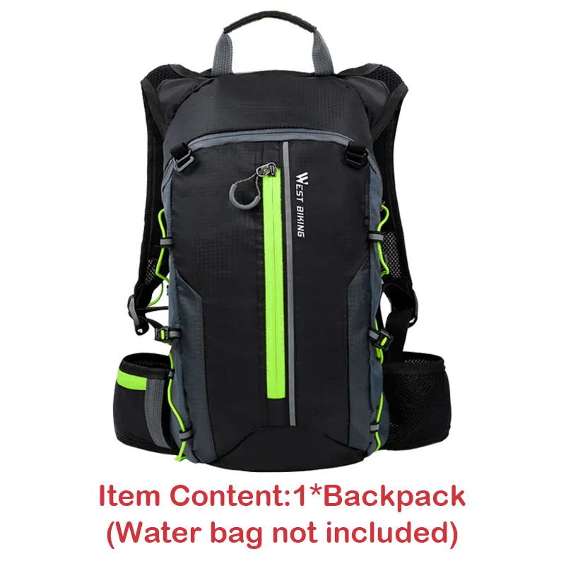 Green Backpack WEST BIKING сумка для велоспорта, ультралегкий спортивный рюкзак для активного отдыха, велосипедный рюкзак для пешего туризма, альпинизма, путешествий, 10л, сумки для багажа - Цвет: Green Backpack