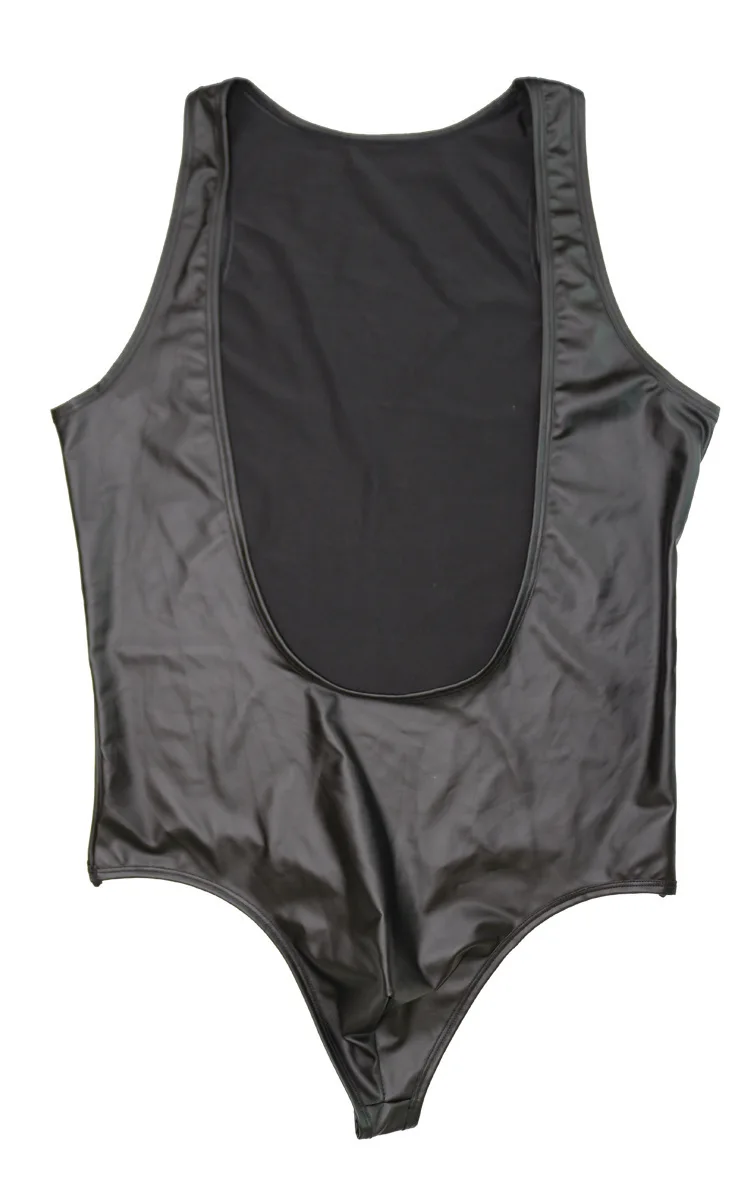 Unisex Catsuit Men Faux Latex Leather Wetlook Costumes Gay Body Harnesses Wear Sexy Swimwear Apparel Bikini Teddies Bodysuits |