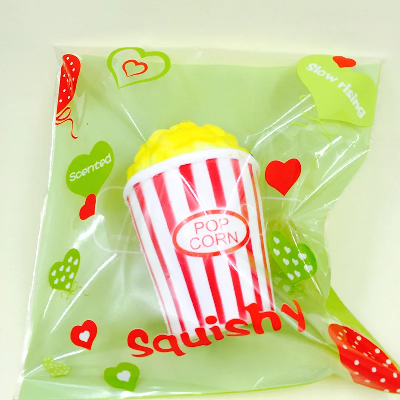 

10pcs Kawaii Popcorn Squishy Slow Rising Squeeze Toys Kids Gift Prizes Scented Bread Straps Charm Crafts