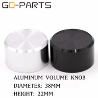 38x22mm black silver aluminum amp volume potentiometer knob turntable radio dac sound control button cap