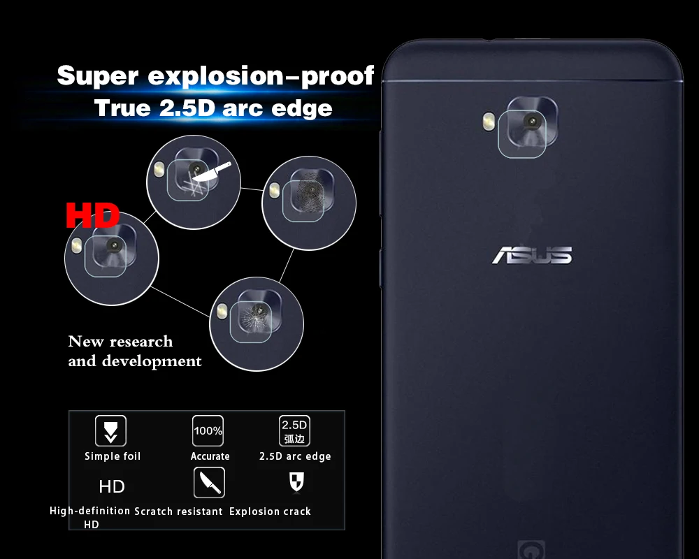 HD Задняя камера Объектив Закаленное стекло пленка для Asus ZenFone 4 Selfie ZD553KL задняя