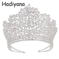 hadiyana luxury princess jewelry tiaras and crowns headband new love bridal big wedding hair accessories crown for women hg6010