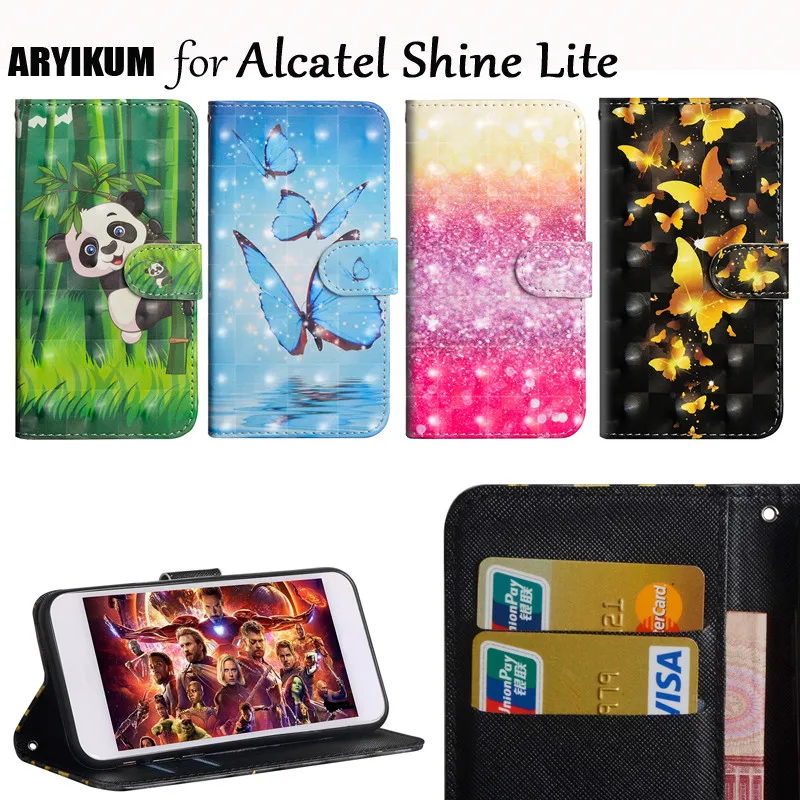 Роскошный PU кожаный бумажник книжка Чехлы для Alcatel Shine Lite One Touch 5080 5080X OT5080 флип
