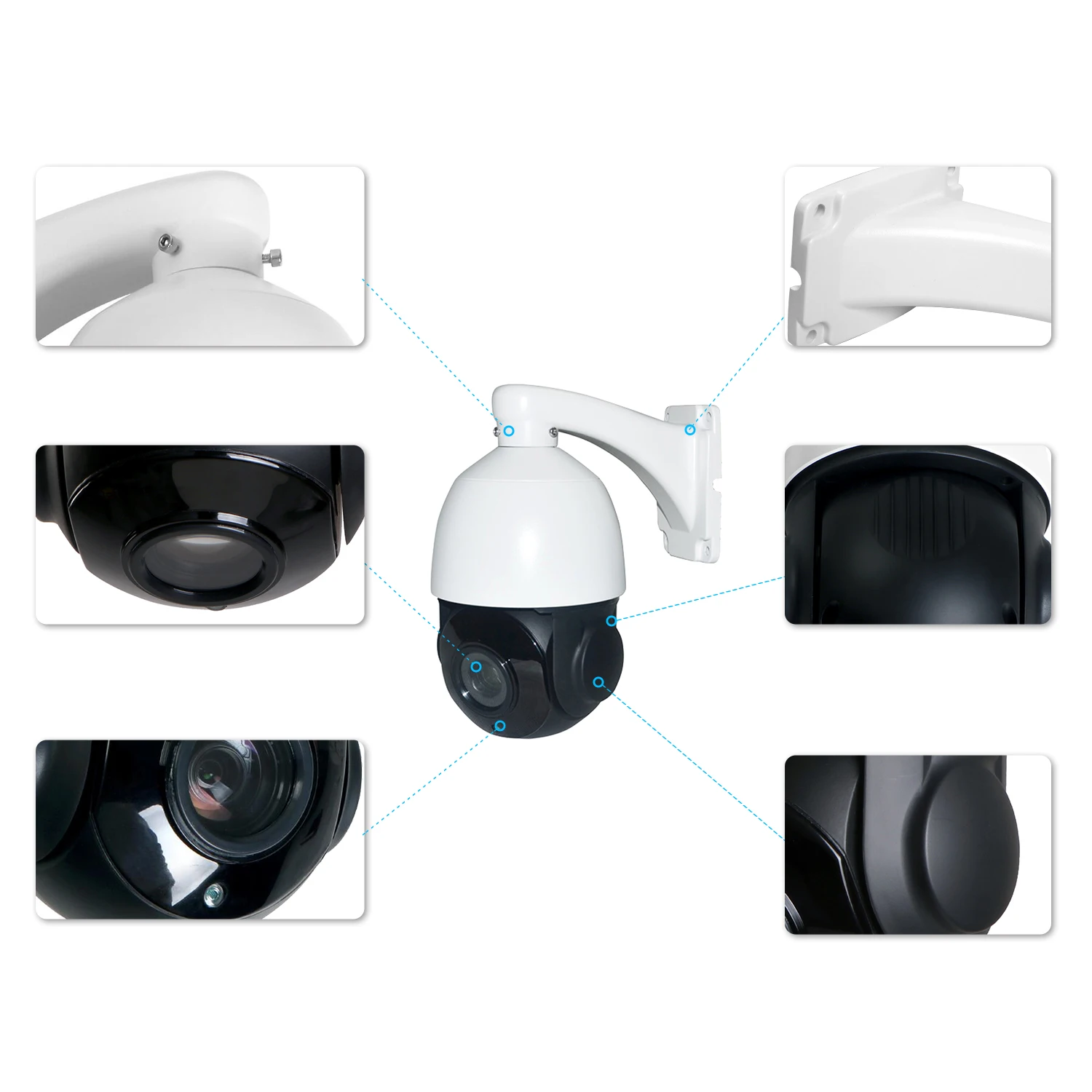 Скоростная купольная IP-камера POE PTZ 4 5 дюйма 30-кратный зум 1080P 2 МП с аудио |