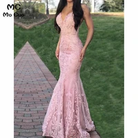 sexy plush pink prom dresses with lace appliques evening dresses spaghetti straps tulle prom dress for women custom made