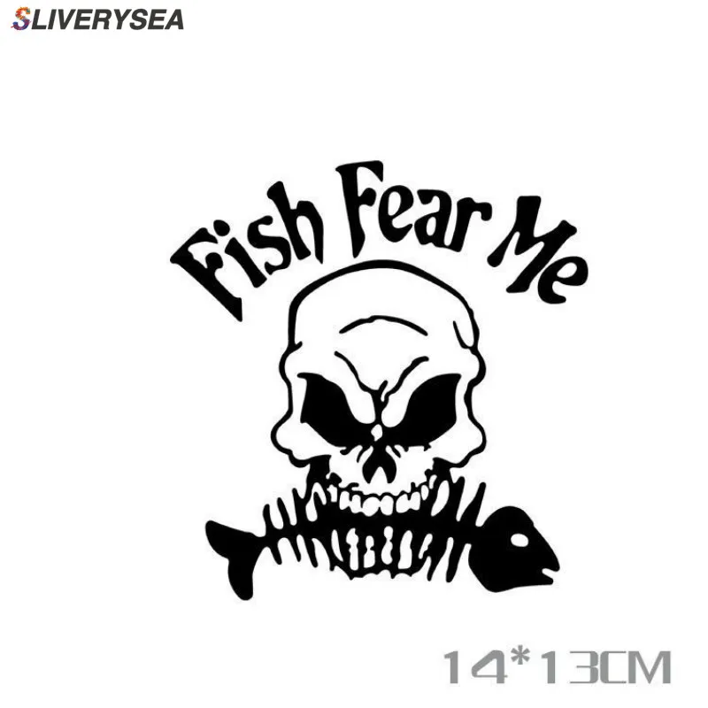 

SLIVERYSEA Skeleton Fish Fishing Car sticker Reflective Car Stickers Fishing Box Decoration Stickers