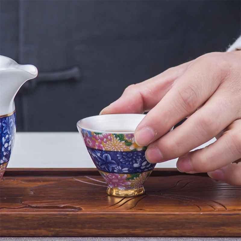 50ml Jingdezhen Porcelain Teacup Hand Painted Enamel Pattern Silver Drinkware Office Tea Ceremony Master Bowls Cups Gift | Дом и сад