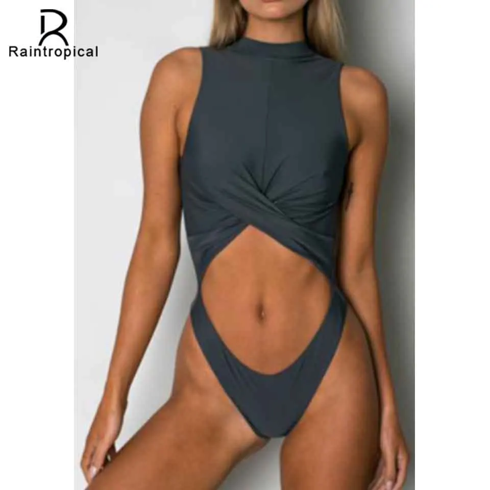 Женский купальник с высокой талией Raintropical купальный костюм для пляжа монокини