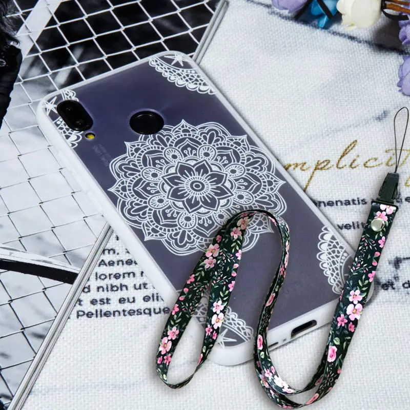 Мягкий ТПУ чехол huawei P20 Lite чехол s для Coque huawei P20 Lite P20 Pro Чехол 3D рельефный кружевной цветок силиконовый Жесткий pc задний Чехол - Цвет: 8