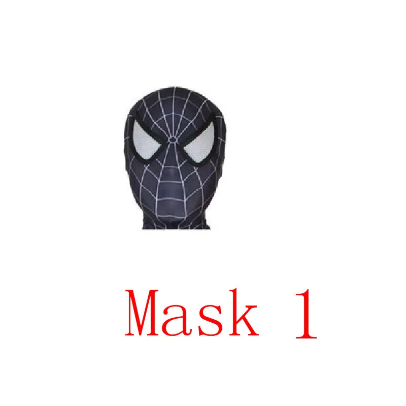 Mask 1 Черный костюм Человека-паука из фильма, маска, костюм для взрослых, 3D костюм паука, карнавальный костюм супергероя, вечерние костюмы на Хэллоуин для мужчин, детей, взрослых мальчиков - Цвет: Mask 1