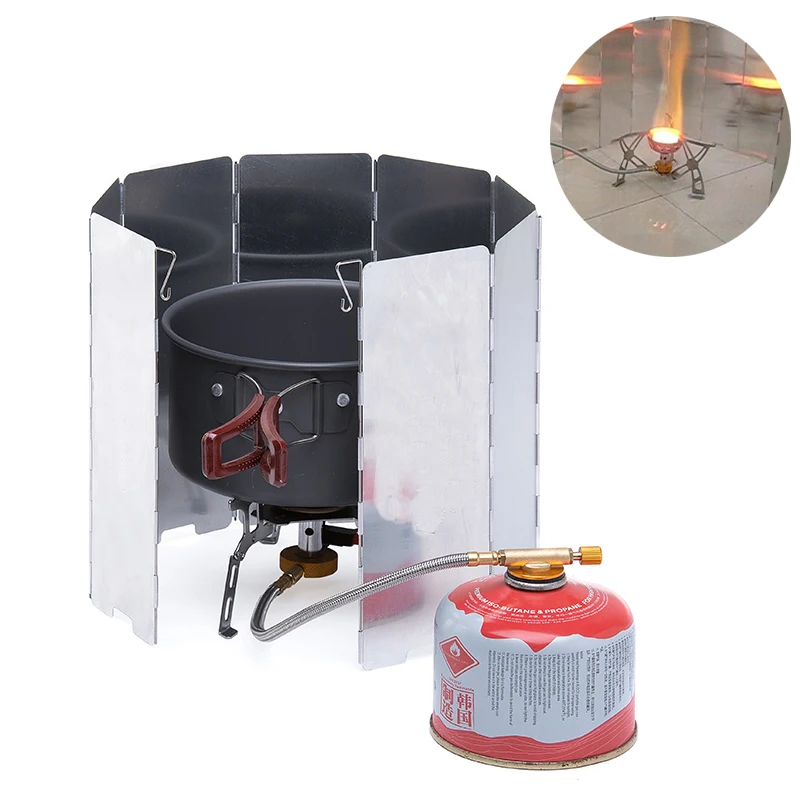 Уличный гриль для барбекю складной ветровой экран горелка пикника ветровое
