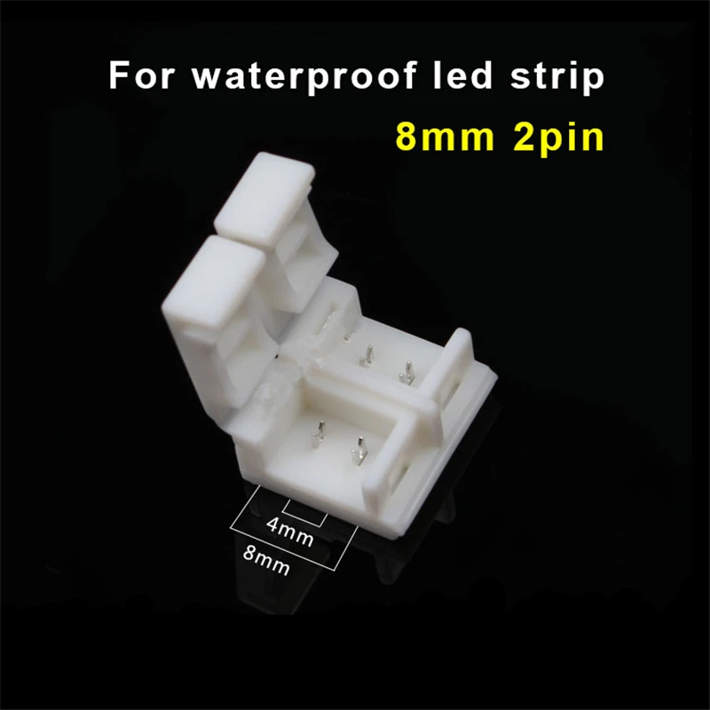 Водонепроницаемая светодиодная лента разъем 10 шт. 8 мм 2 штифта для 3528 одного