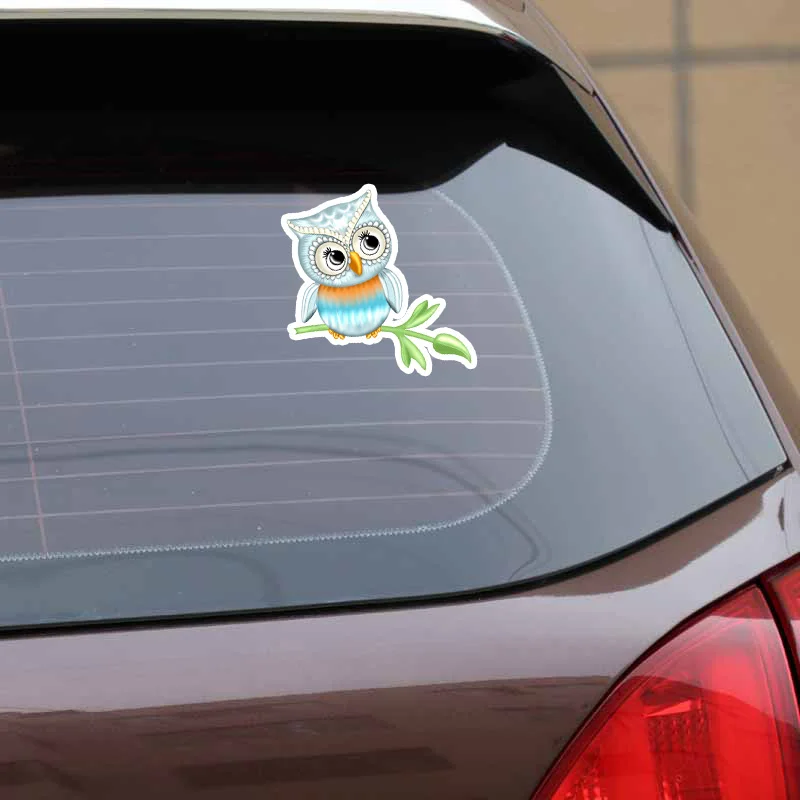 YJZT 11.8CM*12.4CM Hand Drawn Cute Owl PVC Window Decoration Car Sticker 11-01366 | Автомобили и мотоциклы