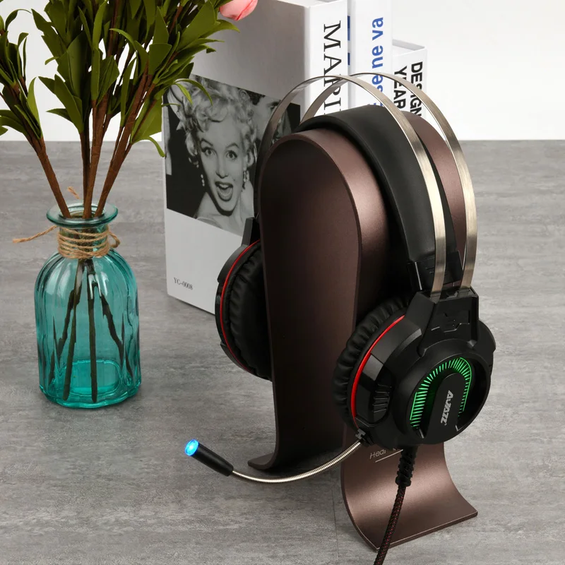 AJAZZ AX260 Стерео шумоподавление игровая гарнитура геймер наушники с микрофоном Микрофон светодиодные наушники для компьютера ноутбука музыка