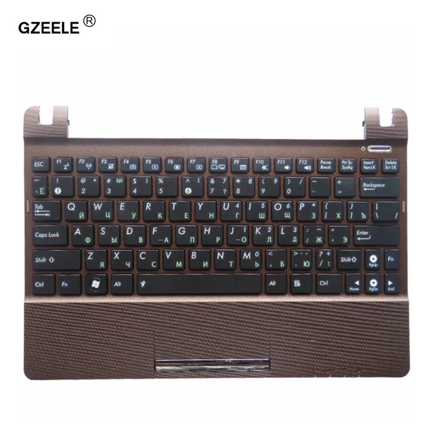GZEELE чехол для asus Eee PC SeaShell X101H X101CH X101 RU Упор для рук верхний чехол коричневая рамка Русская клавиатура для ноутбука рамка